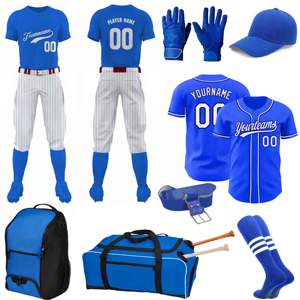 Juegos de uniformes de béisbol Paquete completo de poliéster Ropa deportiva Conjuntos de uniformes de softbol con nombre y número personalizados - Product Image 1