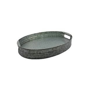 Lot de 2 plateaux de service à dessert de forme ronde poignées en métal plateau de restauration rapide de table inde accessoires de service durables et élégants - Product Image 4