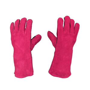 ถุงมือเชื่อมเรียงรายทนความร้อนหนังยาวถุงมือเชื่อมหนังส่วนบุคคลคุณภาพสูง - Product Image 2