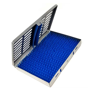 Caja de esterilización manual para autoclave, bandeja de 725x5 pulgadas con almohadilla de silicona para instrumentos quirúrgicos de acero inoxidable - Product Image 4