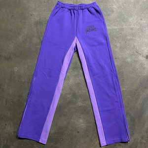 Pantalones acampanados con estampado de diseño personalizado de fabricante 2025, pantalones de chándal de pierna ancha apilados lavados al sol desteñidos para hombres - Product Image 4