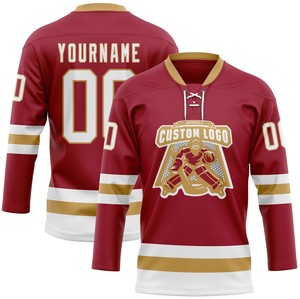 Lace up ice hockey jersey wholesale factory direct supplier professional lace neck ice hockey jersey custom team logo - Product Image 6