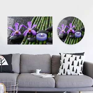 Elegante arte de pared Zen Bamboo Grove - Obra de arte impresa en lienzo, arte en vidrio templado - Product Image 1