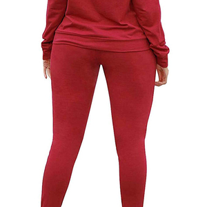 Conjunto de chándal de lana de dos piezas hecho a medida para mujer, chándal de manga larga de gran tamaño de secado rápido y transpirable para mujer, venta al por mayor - Product Image 5