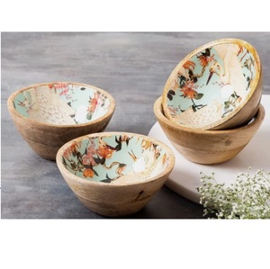 Bol en bois avec finition émaillée, pour la vente chaude, bol profond pour servir les fruits, pour la table à manger, bol décoratif pour servir les aliments - Product Image 2