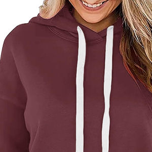 Ventes en gros de sweats à capuche pour femmes, nouvelle conception, vêtements décontractés, vente en ligne, sweats à capuche pour femmes de haute qualité, couleur unie - Product Image 6