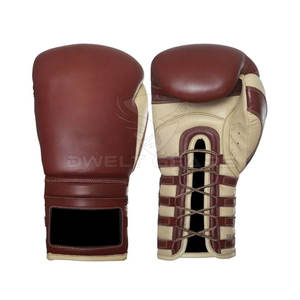 Boxing <b>Lace</b> Up <b>Gloves</b> Genuine Leather Adult Boxing <b>Lace</b> Up <b>Gloves</b> Training Wear Boxing <b>Gloves</b> - Product Image 1