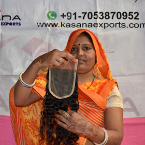 ผมมนุษย์สีธรรมชาติไม่ผ่านกระบวนการปิดลูกไม้บริสุทธิ์แบบบราซิล - Product Image 6