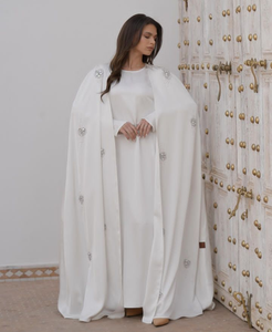 Dubaï arabe femmes modeste caftan Abaya Nida tissu avec taille naturelle usine directe vente chaude dernier style - Product Image 2