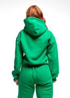 Streetwear deux pièces à ourlet côtelé Ensemble sweat à capuche court et pantalon de survêtement pour femme Logo personnalisé et design Costumes de survêtement Hip Hop classiques