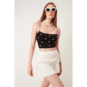 Top corto con tiras y estampado floral - Product Image 3