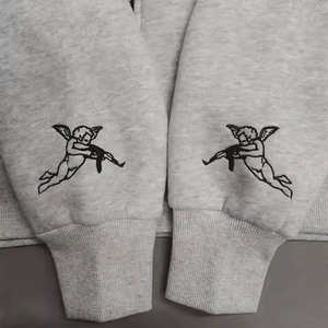 Sweat à capuche unisexe à double fermeture éclair avec broderie personnalisée et logo personnalisé 100% coton éponge française thermique Streetwear sweat à capuche zippé pour unisexe - Product Image 3