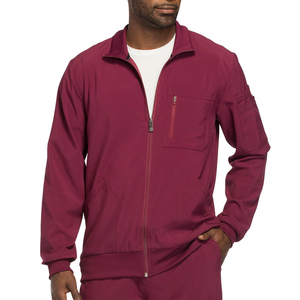 Chaqueta de uniforme de hospital suave para hombre con cremallera hecha de tejido elástico cómodo traje médico para médicos y enfermeras - Product Image 6