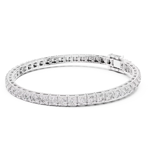 สร้อยข้อมือเทนนิสเพชรตัดกลม VVS Moissanite น้ำแข็งออกสร้อยข้อมือสำหรับผู้หญิง925เงินสเตอร์ลิง - Product Image 3