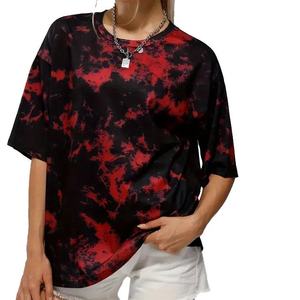 Camisa de mujer con lazo de algodón puro 100% de la mejor calidad, Camisas de mujer de gran tamaño, camisa superior de verano 2025 con tinte de corbata para mujer - Product Image 5
