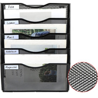 Nuevo Organizador de Oficina de 5 Niveles de Acero al Carbono para Montar en la Pared, con Diseño Desmontable para Escritorio y Detrás de Puertas