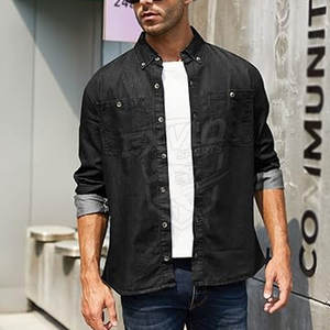 เสื้อเชิ้ตยีนส์ผู้ชายรุ่นใหม่ปี 2026  รับผลิตตามสั่ง  ออกแบบโลโก้ได้  น้ำหนักเบา - Product Image 2