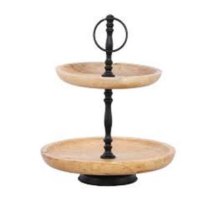 Support à gâteau rond en bois à trois étages élégant pour les célébrations haut de gamme offrant un attrait luxueux et un design raffiné - Product Image 6