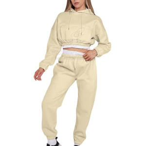 New Arrival Low MOQ Women <b>Crop</b> <b>Top</b> Tracksuit High Quality Latest Design Women <b>Crop</b> <b>Top</b> Tracksuit - Product Image 2