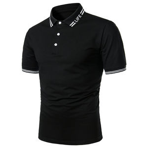 2022 Golf personnalisé pour hommes pour chemise Anti-rides séchage rapide 100% coton à manches courtes impression solide tissu tissé de haute qualité chaud - Product Image 3