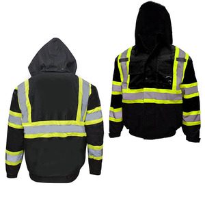 Unisex Safety Hi Vis Reflective Breathable Coated Canvas Spring Workwear <b>Jacket</b> for <b>Construction</b> - Product Image 5