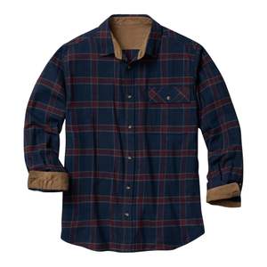 Chemise en flanelle d'hiver pour hommes lourds, doublée de polaire, chemise à carreaux décontractée, manches longues, boutonnée, vêtements de travail thermiques, logo personnalisé - Product Image 5