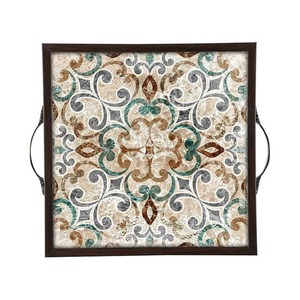 Juego de Bandejas de Servir de Madera Hechas a Mano y Pintadas a Mano, Decoración Pulida para Cocina/Mesa, para Regalos de Comedor o Uso en Restaurantes - Product Image 3