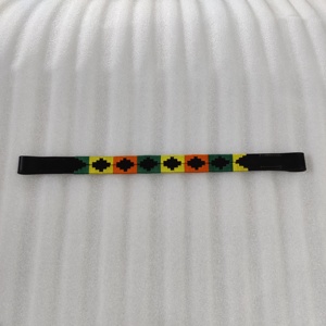 Bandeaux de polo en cuir fait à la main sur des bandeaux de cheval de polo en cuir véritable - Product Image 4