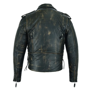 Chaqueta de moto de invierno personalizada de calidad superior para hombre Técnicas bordadas de cuello redondo de cuero de vaca Premium Procesamiento terminado - Product Image 4