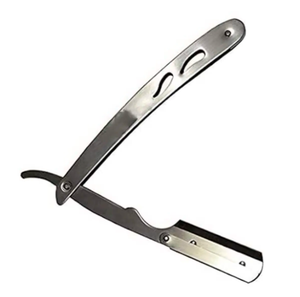 Rasoir professionnel à bord droit avec poignée en argent lames turques en acier inoxydable nouveau rasoir de sécurité jetable par ANAAIF - Product Image 5