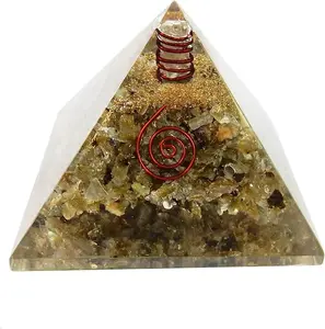Edelstein Labrodit Orgon Pyramide Kristalle komisch Kristall Kies Turm Harz Kristall Orgonit Lucky Energy Pyramide zum Verkauf