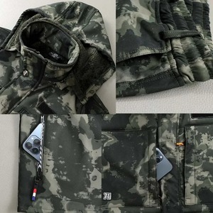 ชุดเสื้อแจ็คเก็ตแบบหนาสำหรับผู้ชาย, ชุดฝึกแจ็คเก็ตยุทธวิธีกันน้ำเสื้อโค้ทขนแกะมีกระเป๋าหลายใบสำหรับฤดูหนาว - Product Image 5