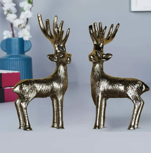 Cerf sculpté en fonte d'aluminium sur mesure Cerf décoratif en métal pour la maison avec finition brillante - Product Image 6