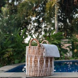 Handmade Set of 4 Seagrass Water Hyacinth Woven Storage Basket - Product Image 1
