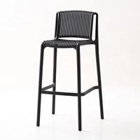 Chaise de bar haute moderne pour salle à manger, école, club sportif, extérieur, comptoir en plastique réglable de luxe, couleurs OEM, vente chaude