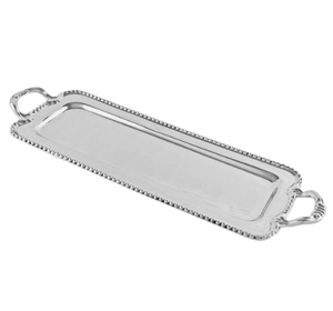 Bandeja decorativa de fundición de aluminio de forma rectangular a la venta, bandeja de Metal de la mejor calidad de Color plateado, decoración del hogar, ocasión navideña - Product Image 1