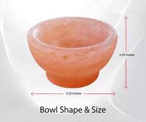 Cuenco de sal de roca del Himalaya de 6x4 pulgadas, artesanías naturales para regalos importados de Pakistán - Product Image 5