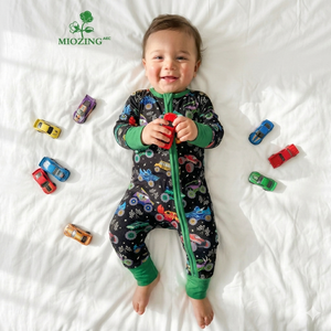 Miozing - Pelele para Bebé, Orgánico, 95% Bambú, 5% Elastano, Estampado Personalizado, Puños Plegables, Venta al por Mayor, Ropa de Bebé con Logotipo Personalizado - Product Image 1