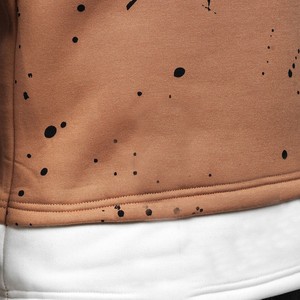 Oversized Puffy Hoodie with Two tone <b>fabric</b> Cut, Enzyme-Washed <b>Fabric</b>, and <b>Raw</b> Edge Seams for Unique Grunge Inspired Street Look - Product Image 5