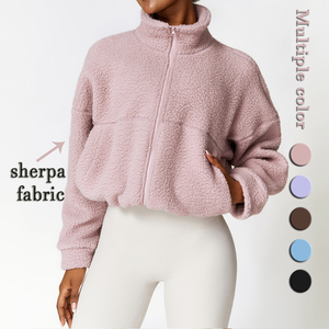 Veste Sherpa extérieure en polaire personnalisée OEM Streetwear Active Wear veste Sherpa en polaire à fermeture éclair complète pour les femmes pour l'hiver - Product Image 4