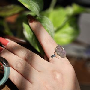 ของขวัญที่ดีที่สุดสำหรับผู้หญิงแหวนแต่งงานอัญมณีดรูซี่เงินสำหรับปาร์ตี้และวันครบรอบ - Product Image 4