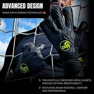 Gants de gardien de but de football de qualité professionnelle - Adhérence : Latex allemand de 4 mm assurant une qualité supérieure, vente en gros personnalisée de football - Product Image 6