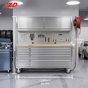 <span class=keywords><strong>Coffre</strong></span> à <span class=keywords><strong>outils</strong></span> roulant verrouillable JZD de <span class=keywords><strong>72</strong></span> <span class=keywords><strong>pouces</strong></span> avec 10 tiroirs et armoire supérieure pour garage, chariot à <span class=keywords><strong>outils</strong></span> robuste - Product Image 2