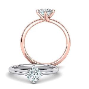 Anillo de diamante cultivado en laboratorio redondo IGI, anillo de diamante creado en laboratorio de oro blanco de 14 quilates para boda y anillo o banda de compromiso - Product Image 1