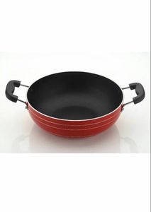 Olla Kadai Antiadherente de Primera Calidad, Apta para Inducción, de Acero Inoxidable, Fácil Liberación de Alimentos, 22 cm, 2 Litros, Rojo Brillante, para Hogar y Oficina - Product Image 2