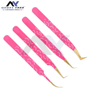 Pinces à cils 3D professionnelles en acier inoxydable pour extensions de cils, clip individuel incurvé et angulaire pour fibres, bande de préhension pour cils - Product Image 4