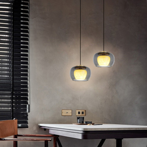 Boutique cao cấp treo ánh sáng hun khói thủy tinh ánh sáng mặt dây chuyền với bên trong đá khuếch tán cung cấp lớp hiệu ứng ánh sáng cho khách sạn - Product Image 1