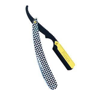 Navaja de barbero plegable de acero inoxidable para afeitar el cabello, cejas y barba, con hoja recta - Product Image 2