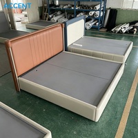 Cama de Plataforma Tapizada Moderna de Lujo, Estructura de Cama King Size Personalizada para Proyectos de Hoteles y Villas