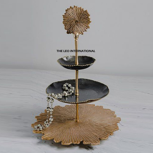 Exhibidor de Pasteles de Tres Niveles, Exhibidor de Cupcakes Ecológico para Fiestas de Cumpleaños y Bodas, Metal Negro - Product Image 1